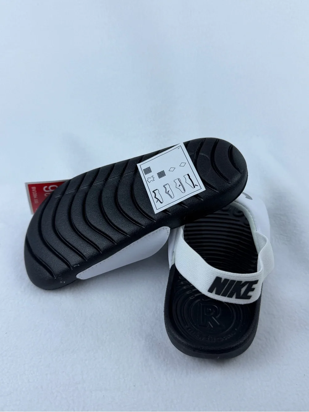 NWT Nike Kawa Slides (TD) – Black & White – Toddler Size 9c